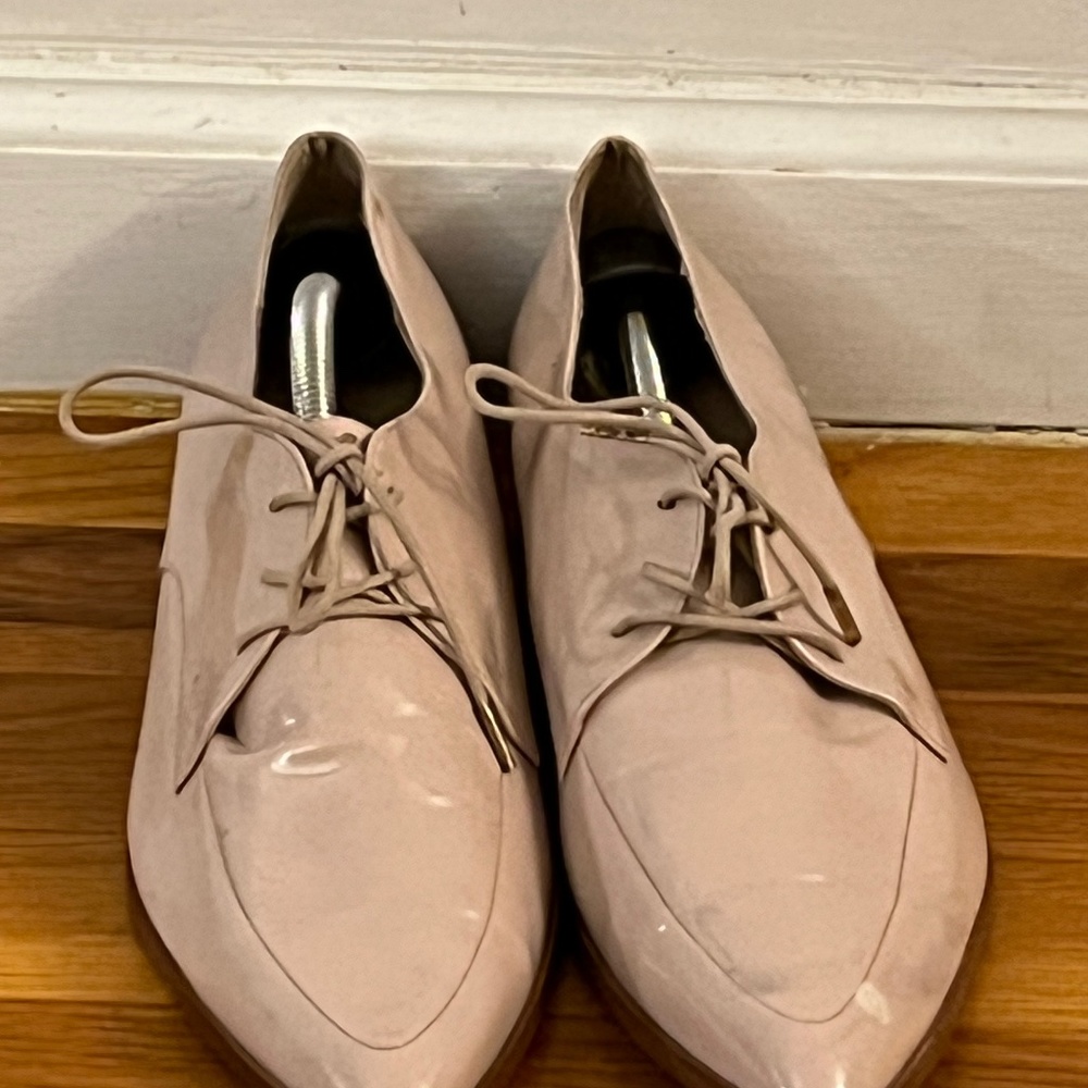 Zara dusty pink laced flat shoes size 41